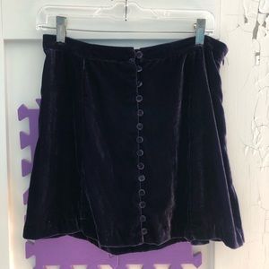 Urban outfitters navy blue velvet skirt